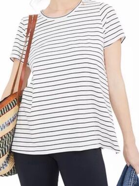 Hatch |‎ Maternity Luxe Pima Cotton Striped  Nursing Tee
